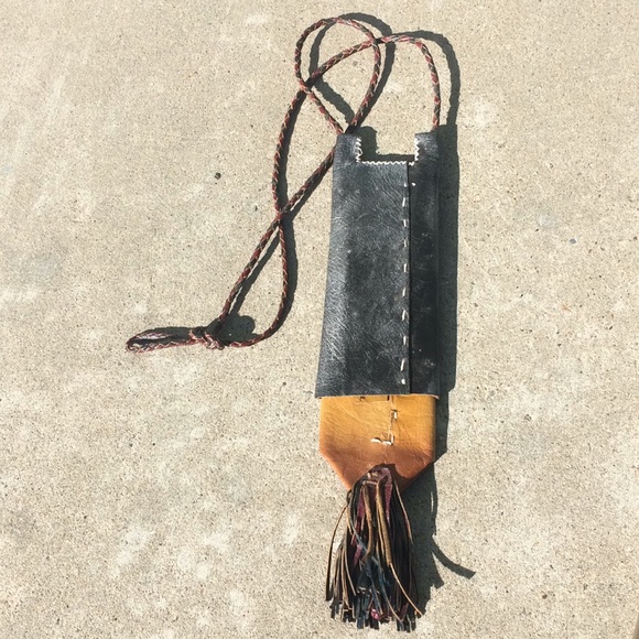 Vintage Hand Tooled Leather Amulet Necklace - Picture 5 of 13